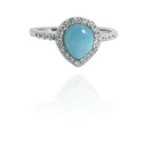 Sterling Silver Larimar Ring